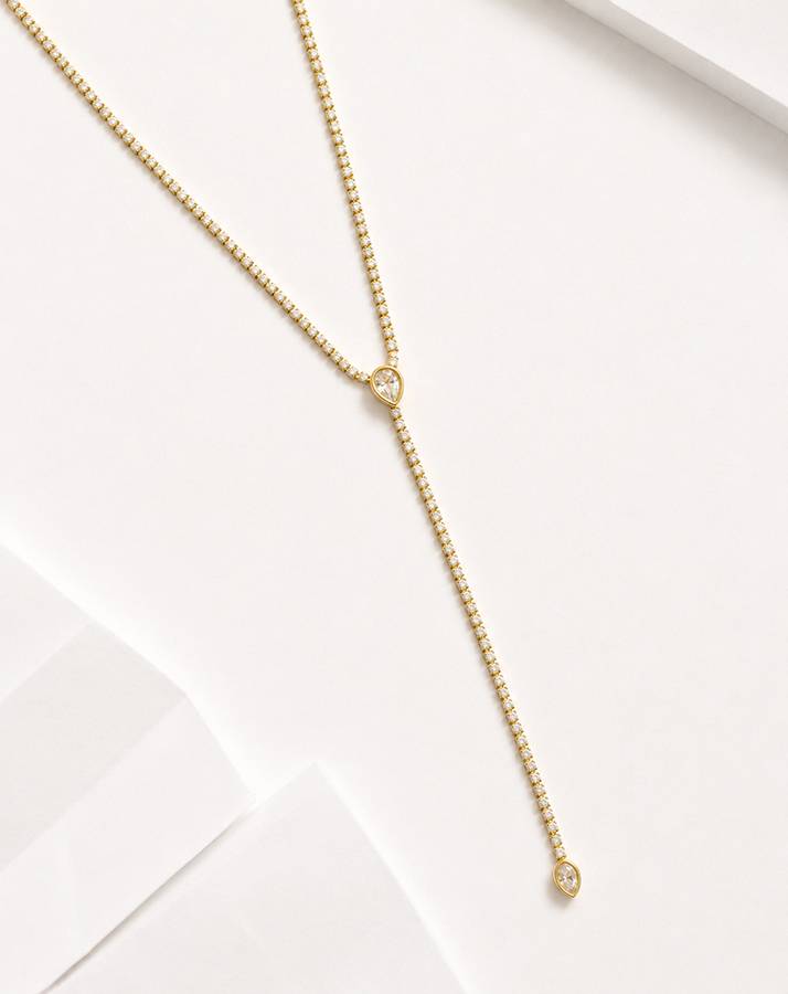 CZ Y DROP NECKLACE