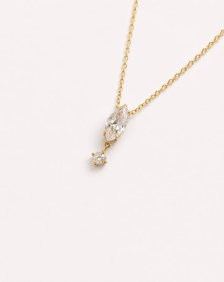MARQUIS CUT WITH SMALL ROUND DR0P PENDANT